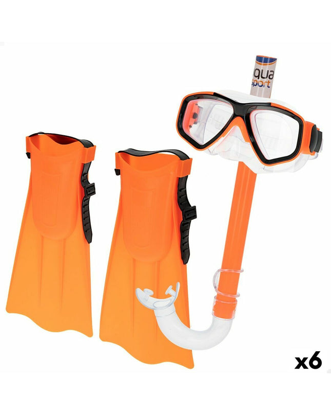 Colorbaby snorkel mask set with fins and snorkel for kids, including six colorful swim gear items for watersports and outdoor fun.