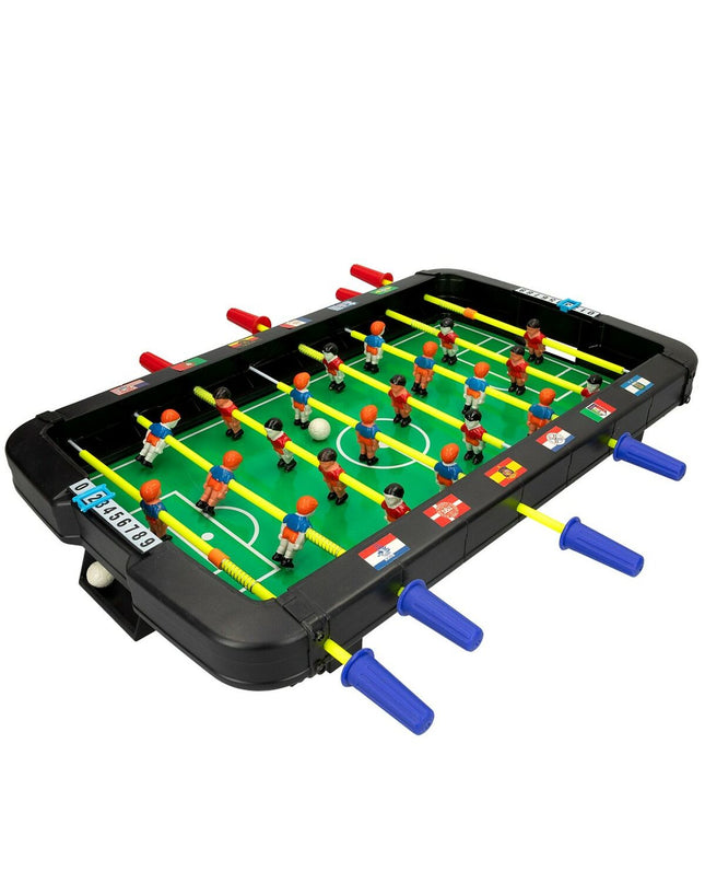 Two CB Games tabletop football tables measuring 45 x 8 x 55 cm, compact and suitable for indoor gaming fun.