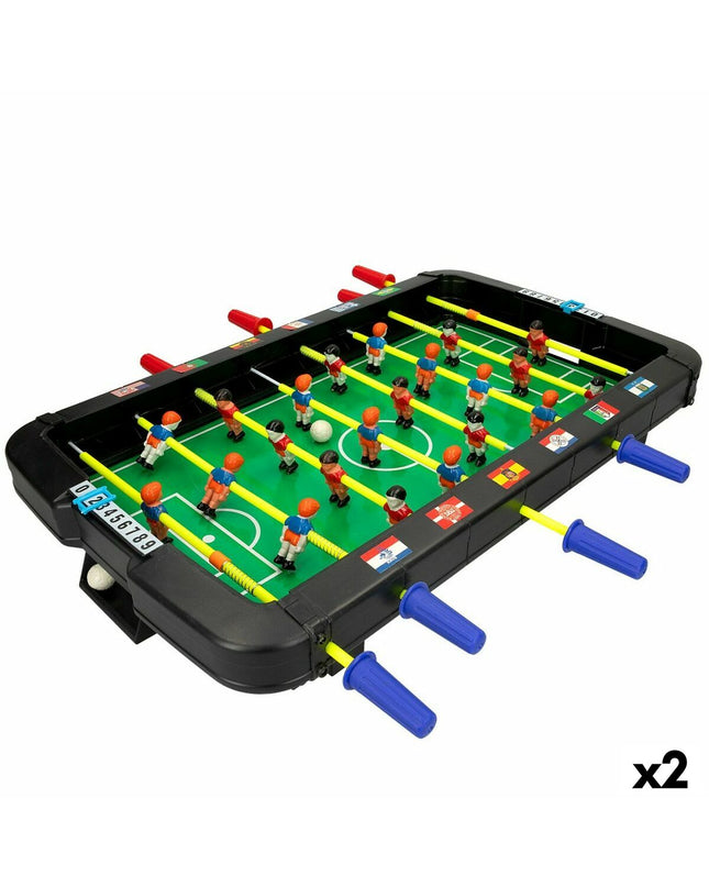 CB Games table football game set with two mini foosball tables, measuring 45 x 8 x 55 cm for kids' toys and game accessories.