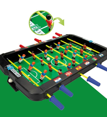 Two CB Games table football game sets with black and white players, measuring 45 x 8 x 55 cm, for kids' toys and games.