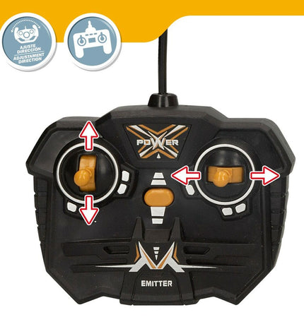 Set of four Speed & Go 1:24 radio-controlled excavator toys, detailed construction vehicle models for play and collection.