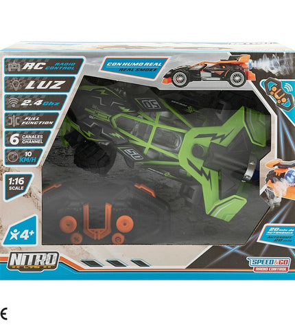 Two Speed & Go remote-controlled police cars in 1:16 scale, toy vehicles with detailed police car design and remote controls.