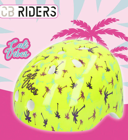 Colorbaby Neon Cali Vibes yellow sports protection set for cycling, includes knee and elbow pads, vibrant neon colors for outdoor riding.