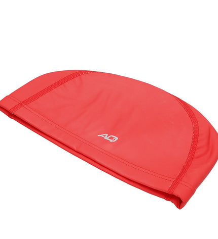 Set of 24 Aktive blue and red polyester swim caps for sport and outdoor watersport activities, lightweight and durable.