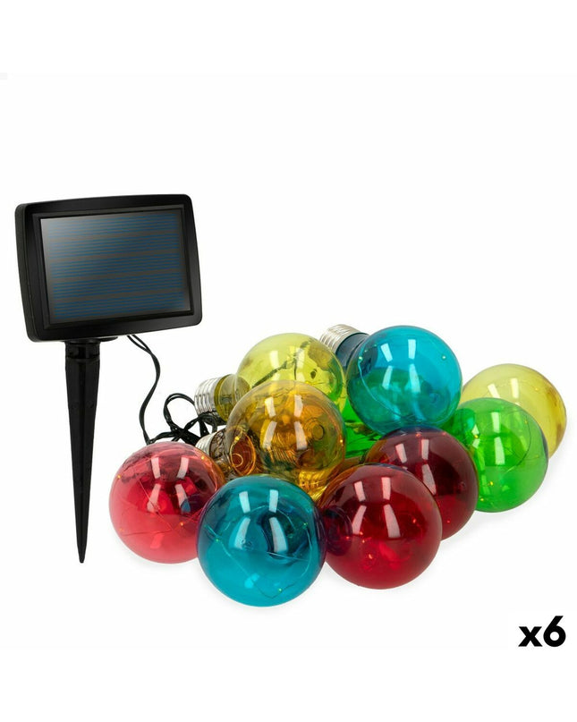 Set of six Aktive Bollenslinger LED outdoor garden decorative lights, 160 cm long, with illuminated bulbs for exterior decoration.