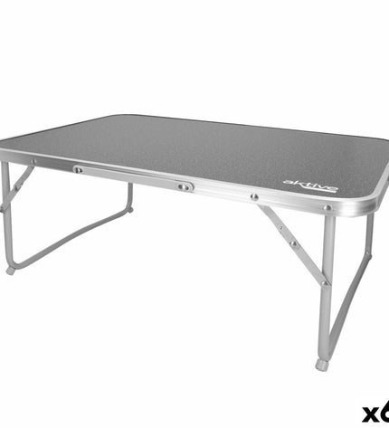 Set of six Aktive folding tables, 60x25x40cm, ideal for outdoor camping and sports activities.