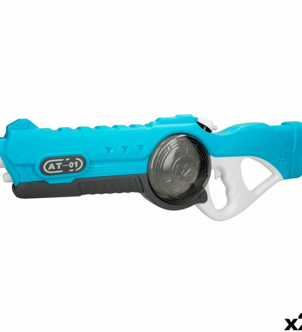 Colorbaby water pistols, 820 ml capacity, bright blue, green, and yellow plastic toy guns for outdoor play, two-piece set.