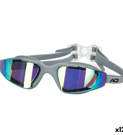 AquaSport duikbril set with 12 waterproof goggles, featuring adjustable straps and clear lenses for water sports and outdoor activities.