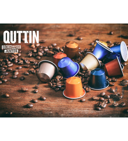 Quttin Bamboe coffee capsule organizer holding 40 capsules, compact kitchen storage for coffee and tea accessories.
