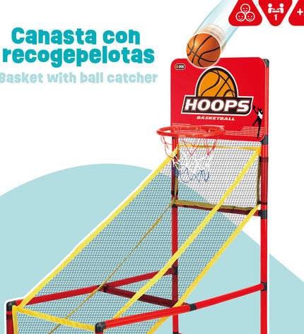 Pair of Colorbaby basketball baskets, 41x120x80 cm, designed for outdoor play and sports, with colorful mesh and sturdy frames.