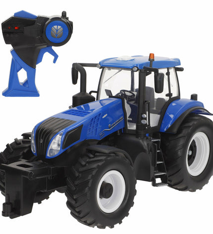 Two New Holland remote control police cars, 37x21x18 cm, toy vehicles for children, featuring detailed design and vibrant colors.