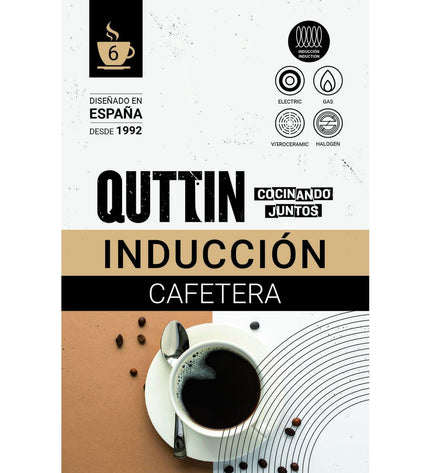 Six Quttin aluminium Italian coffee pots, 0.3L, for brewing espresso-style coffee, shown stacked together.