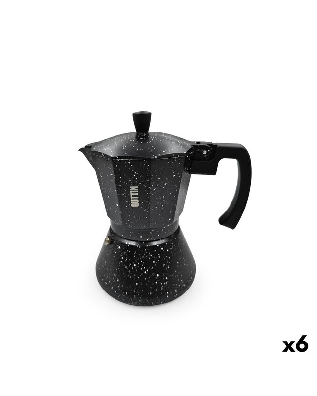 Quttin aluminium Italian coffee pot, 0.6L, designed for brewing espresso-style coffee, shown with a sleek, compact shape.