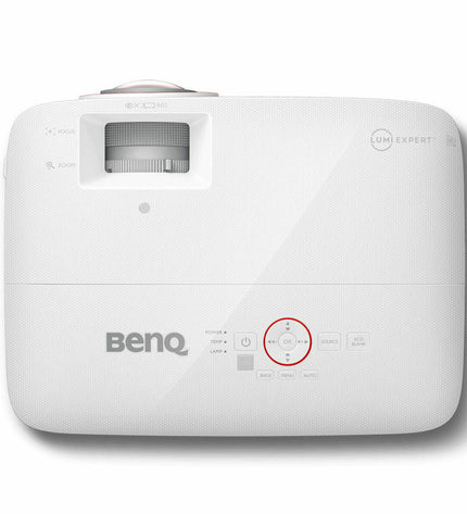 BenQ TH671ST Full HD 3000 lumens projector showing a vibrant home theater image on a wall.