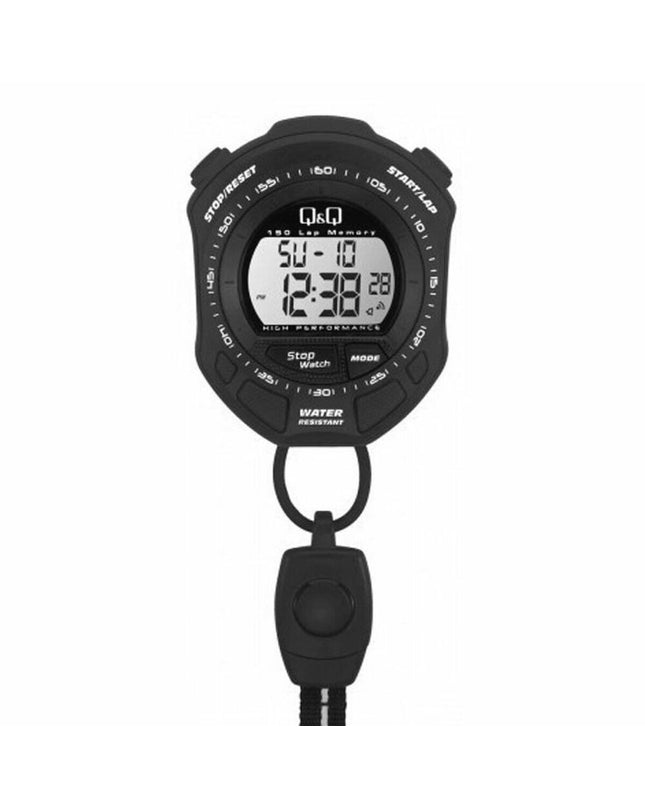 Q&Q Chronometer MF01J002Y sports and outdoor electronic device showing digital display and buttons
