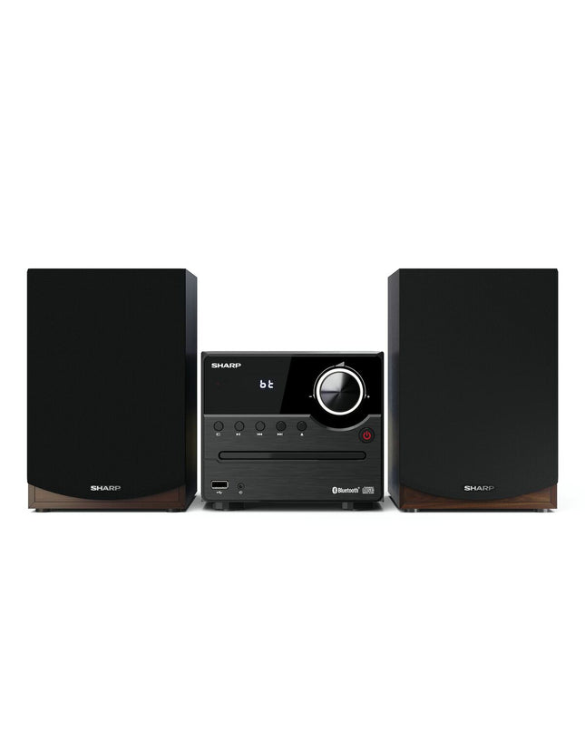 Sharp XL-B512(BR) mini Hi-Fi system in brown with 45W power, compact electronic audio and hifi equipment for high-quality sound.