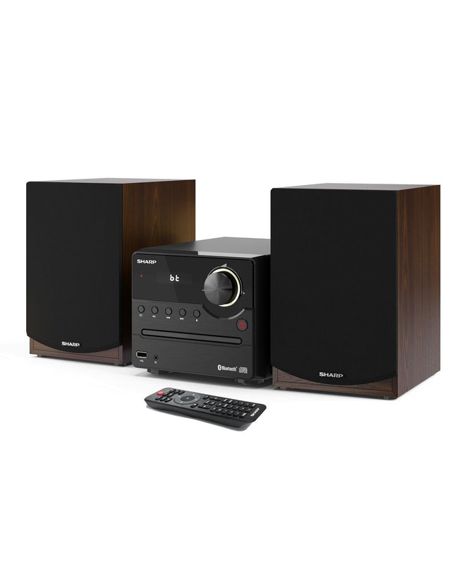 Sharp XL-B512(BR) mini HiFi system in brown with 45W power, featuring compact audio and hifi equipment for home entertainment.