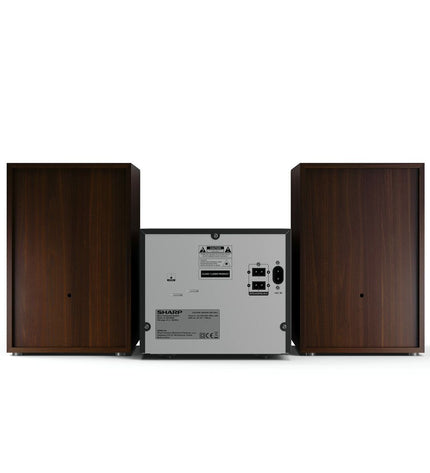 Sharp XL-B512(BR) mini Hi-Fi system in brown with 45W output, featuring a compact audio and hifi electronic device.