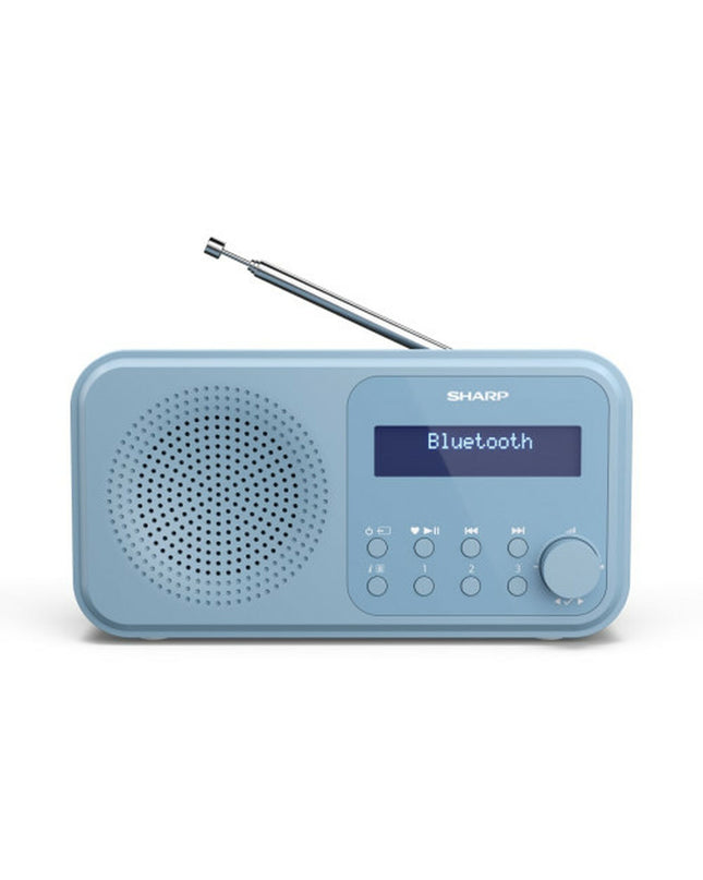 Sharp DR-P420(BL) radio alarm clock with digital display and control buttons, in black, part of audio and hi-fi electronics.