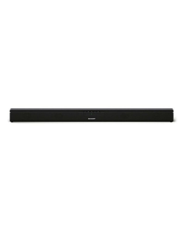 Sharp HT-SB110 90W black soundbar for home audio, featuring sleek design and compact size, ideal for enhancing TV sound.