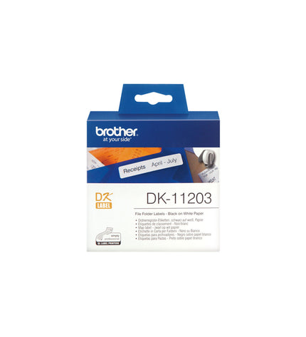 Three Brother DK-11203 label rolls, 17x87 mm, for office labeling and electronic office supplies.