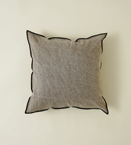 Handmade Cotton & Linen Cushion Cover – Beige, Brown & Green
