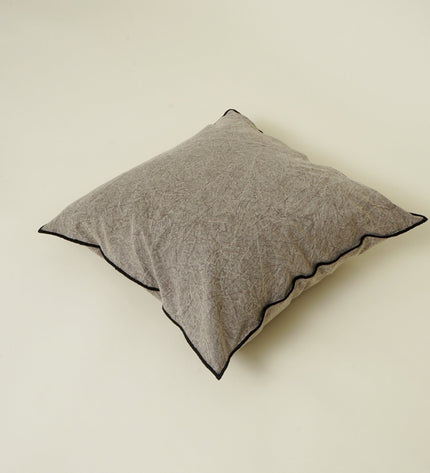 Handmade Cotton & Linen Cushion Cover – Beige, Brown & Green