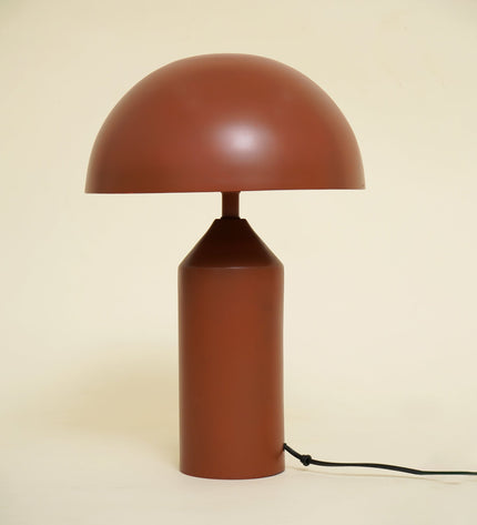 Lámpara de mesa metálica marrón rojiza - Lámpara de hierro artesanal para interiores modernos y clásicos