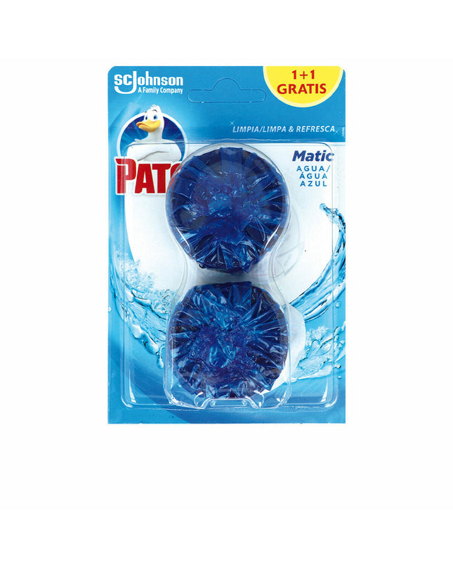 Pato Toilet Air Freshener Agua Azul 2 x 50g deodorant, compact packaging, designed for bathroom freshness and odor control.