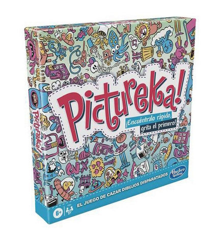 Pictureka Hasbro game box showing colorful game components and artwork for fun family gameplay.