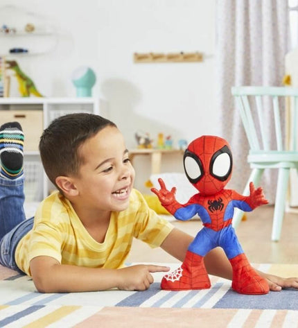Hasbro Spider-Man action figure from Spidey dances and crawls toy line, featuring dynamic pose and detailed costume.
