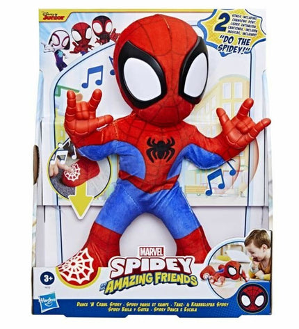 Hasbro Spider-Man action figure from Spidey Dances and Crawls series, posed in a dynamic crawling stance.