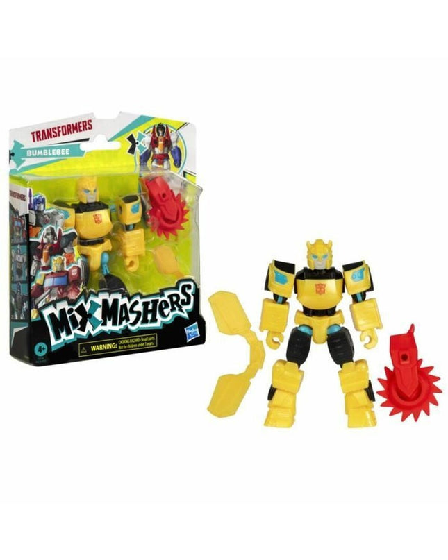 Hasbro Bumblebee action figure from the Transformers toy line, detailed robot character with vibrant yellow and black colors.