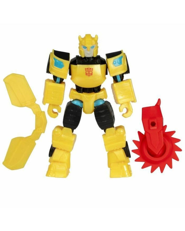 Hasbro Bumblebee action figure from Transformers, detailed robot toy for kids, with yellow and black design and poseable limbs.
