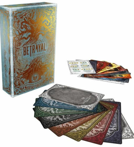 Hasbro Betrayal board game with game box and components for family and strategy gameplay.