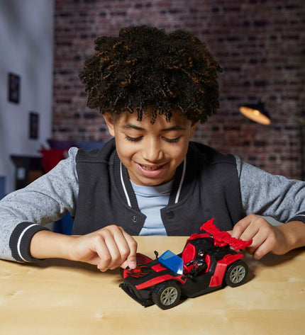 Colorful Hasbro action figures from the Speelgoed en games line, featuring detailed character designs and dynamic poses.