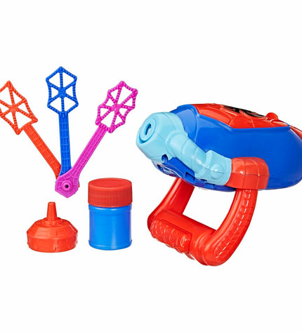 Hasbro Spider-Man action figure from the Spidey toy line, detailed superhero pose, vibrant costume, and dynamic accessories.