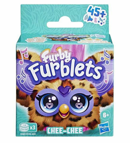 Soft Furby Furblets plush toy by Hasbro, 12 cm, featuring colorful fabric and playful design, perfect for cuddling and play.
