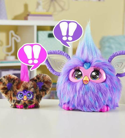 Soft plush Furby Furblets toy by Hasbro, 12 cm, featuring colorful fur and expressive eyes, ideal for children’s cuddly play.
