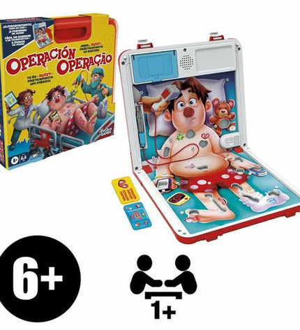 Hasbro board game with colorful game pieces and cards, suitable for family fun and entertainment.