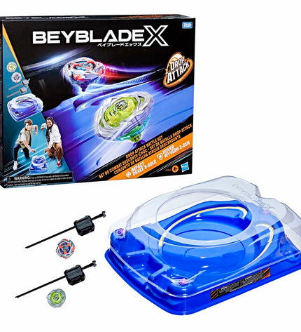 Blue Hasbro agility game toy, featuring colorful game components and a compact design for fun indoor play.