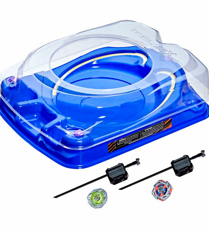 Blue Hasbro agility game toy, featuring colorful game pieces and a plastic game board for fun play and coordination.