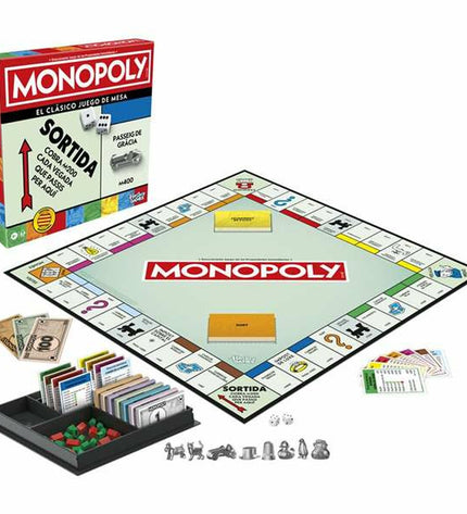 Hasbro Monopoly Barcelona educational game featuring colorful game board and pieces, designed for fun learning and family play.
