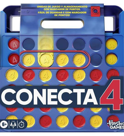 Connect 4 game by Hasbro featuring colorful plastic discs and a grid for two-player strategy gameplay.