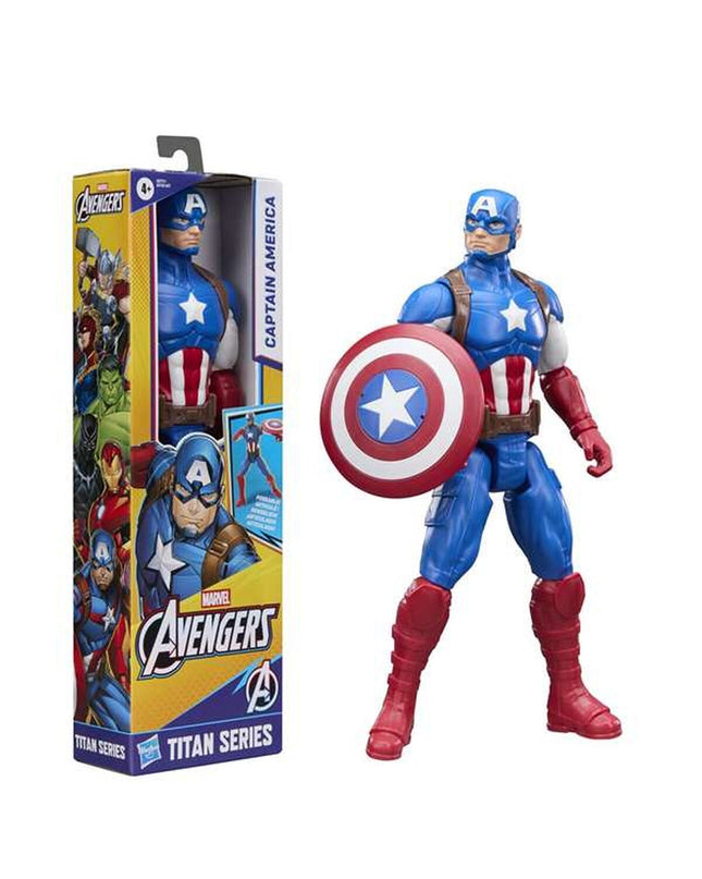 30 cm Captain America action figure from Marvel, detailed superhero toy with shield and costume, ideal for play and collection.
