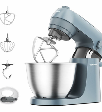 Kenwood KZM35000GY food processor in gray with 800W power and 4.3L capacity, compact kitchen appliance for food preparation.