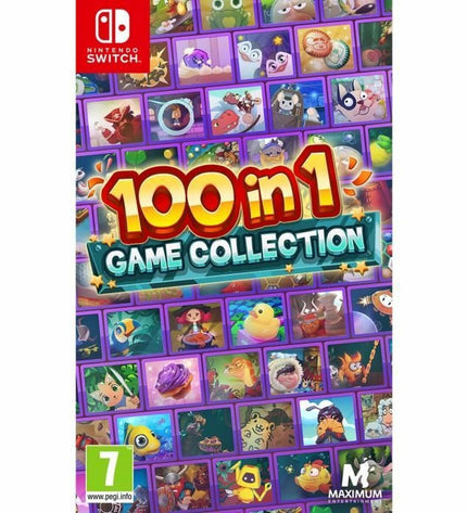 Just For Games 100-in-1 Switch game collection console with colorful game menu screen and compact design.
