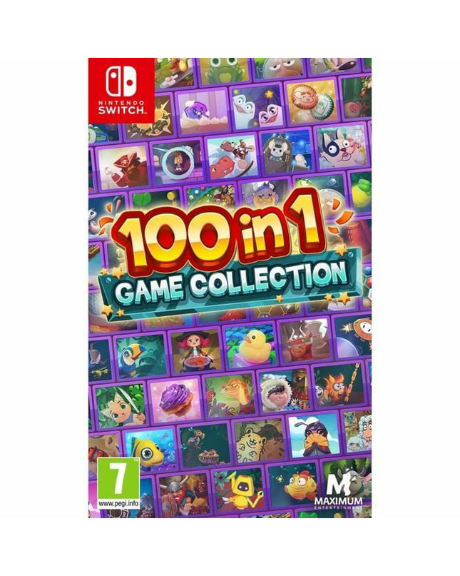 Just For Games 100-in-1 Switch game collection console with colorful game menu screen and compact design.