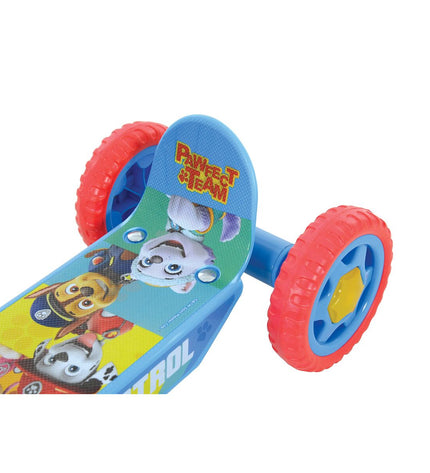 Paw Patrol rubber and metal outdoor scooter with plastic parts, suitable for urban mobility and outdoor play.