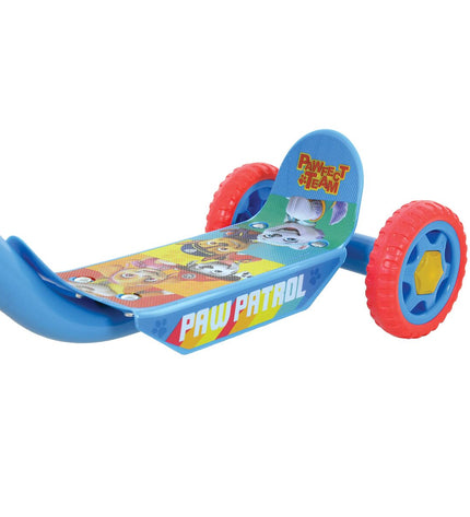 Paw Patrol rubber and metal scooter for kids, suitable for outdoor and urban mobility, featuring colorful Paw Patrol characters.